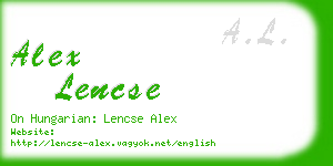 alex lencse business card